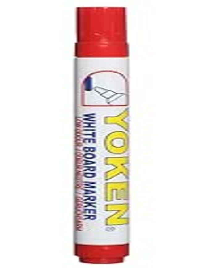 Yoken WB21 Bullet Tip Whiteboard Marker, Red